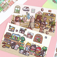 Autocollants Washi Personnalisés en Gros, Scènes d'Anime Kawaii pour Scrapbooking, Feuilles Personnalisées 32g à Adhésion Forte – Vente Flash