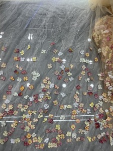 Nhà Máy Trực Tiếp Mới Nổi Hoa Thêu Thoáng Khí PU Tráng 100% <span class=keywords><strong>Polyester</strong></span> Trọng Lượng Nhẹ Dệt Kim Lưới Vải Cô Gái - Product Image 6