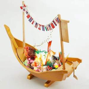 Bandeja de Plástico para Servir <span class=keywords><strong>Sushi</strong></span> y Sashimi, Plato de Comida en Forma de Barco, Plato de <span class=keywords><strong>Sushi</strong></span> Japonés Tradicional Grande - Product Image 4