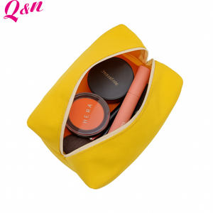 Q&N Custom Multi-Purpose Yellow Makeup <b>Bag</b> <b>Large</b> <b>Travel</b>-Friendly <b>Cosmetic</b> Pouch with Portable Zipper Closure Reusable - Product Image 2