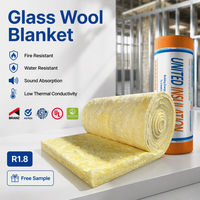 Laine de verre en rouleaux pour isolation acoustique et résistance au feu, conforme à la norme néo-zélandaise AS/NZS 1530.3, R1.8, 75 mm, isolation contre l'humidité, couverture en fibre de verre