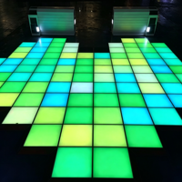 Panneau de sol de danse LED DMX512 extérieur en verre trempé, sol de danse brillant pour DJ, spectacle, bar, mariage