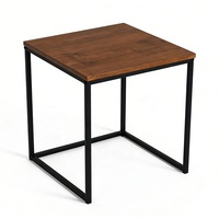 Ensemble de tables basses modernes en fer et MDF, design pliable, montage facile, rangement, construction durable pour salon, chambre, hôtel