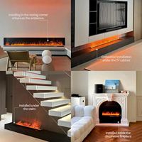 Chimenea Eléctrica 3D de Alta Calidad con Vaporizador de Agua, Inserto de Chimenea con Control Táctil, Humidificador Seguro para Uso en Cine en Casa