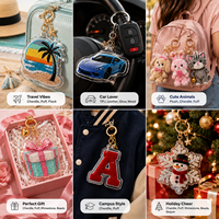 Porte-clés personnalisé en plastique Nuage et Renard, avec paillettes et chenille, breloque de sac Kawaii, thème animal et étoile, cadeau