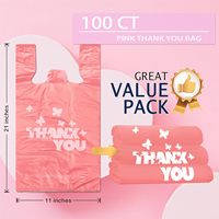 Sacs en HDPE rose personnalisés avec poignée gilet pour supermarché, fabriqués à partir de matériaux recyclés