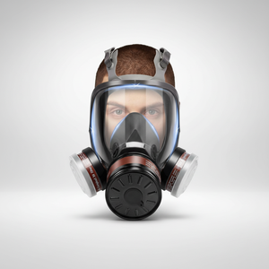 หน้ากากป้องกันแก๊สพิษแบบเต็มหน้า 6800  ซิลิโคนนำกลับมาใช้ใหม่ได้ ป้องกันสารเคมีอุตสาหกรรม สำหรับพ่นสี  พร้อมชุดกรองคู่ - Product Image 1