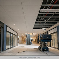 Panneau de plafond en fibrociment de 6 mm pour centres commerciaux et commerces de détail, panneau fixe sans amiante pour plafonds de projets