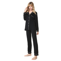 Ensemble de pyjama personnalisé de haute qualité pour femmes Pyjama en modal Long 2pc Pjs Boutonné Vêtements de nuit Pj Ensemble Pyjamas pour femmes