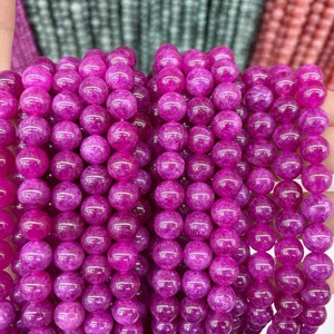 Cuentas Sueltas Redondas de <span class=keywords><strong>Jade</strong></span> Dong Ling de Color Azul Púrpura Natural, Venta al por Mayor, Suministros para Hacer Joyas, Pulseras y Collares - Product Image 4
