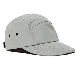 Casquette de baseball unisexe gris clair à 5 panneaux, respirante, imperméable, en maille, couleur unie, décontractée, pour l'extérieur, printemps-été, ajustée pour adulte - Product Image 1