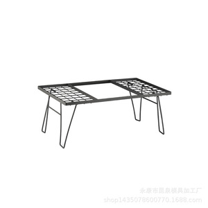 <b>Foldable</b> Outdoor <b>Camping</b> <b>Table</b> Iron Mesh Rectangular Minimalist Design Portable Picnic <b>Table</b> - Product Image 4