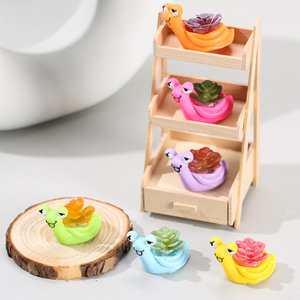 Snail Succulent <b>Mini</b> Potted <b>Plants</b> Resin Animal Desk Ornament Indoor Decor Flower <b>Pot</b> Planter - Product Image 2