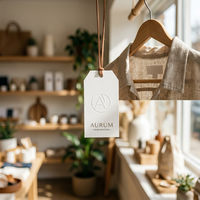 Etiquetas Colgantes Personalizadas de Lujo para Ropa, Impermeables y Holográficas, con Estampado en Lámina Dorada, Etiquetas de Cartón Premium para Prendas de Vestir