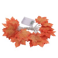 Guirlande lumineuse LED en forme de feuille d'érable et de citrouille, pour Noël et Halloween, IP44, luminosité réglable, décoration
