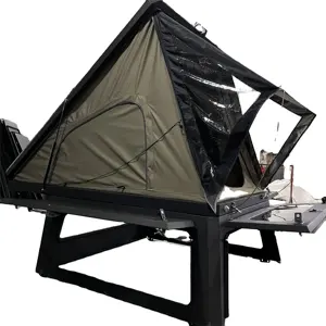 Car Pickup Folding triangle Roof Top Tent Canopy Rooftop Tent Hard Shell For RAM 1500 6.5ft