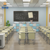 Meubles scolaires, bureau et chaise en bois pour élèves, une place, pour salle de classe primaire
