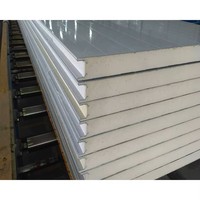 Panneau sandwich PU de 50 mm d'épaisseur, surface en acier revêtue de couleur, ignifuge, imperméable, écologique, design européen moderne pour la construction