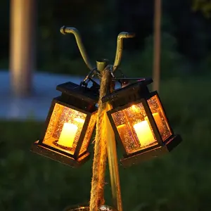 Lampe solaire en forme de flamme, luminaire décoratif d'extérieur, idéal pour une pelouse ou un jardin, noël