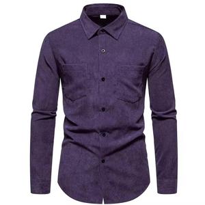 Camisa Casual de Pana para Hombre, Manga Larga, Cuello Camisero, Botones, Tela de Sarga, para Primavera y Otoño - Product Image 1