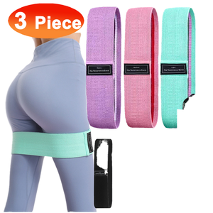 Set of <strong>3</strong> Spandex Hip Resistance <strong>Loop</strong> Bands with Customized Logo Polyester Fabric Booty Bands for Exercise - Product Image 2