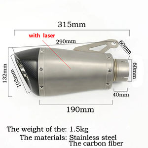 Silenciador de Escape para Motocicleta CHMotor Slip-on 51/60/65mm, Desmontable, con DB Killer Láser para <span class=keywords><strong>BMW</strong></span> S1000RR 2010-2014 S1000RR - Product Image 3