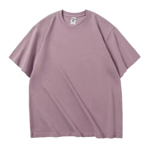 T-shirt décontracté pour homme en lilas, 100% coton, texture douce, respirant, uni, avec option d'étiquette personnalisée, vente en gros - Product Image 1