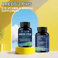 CHLF AREDS 2 Plus Vitamines pour les yeux en gélules souples Lutéine Zéaxanthine Myrtille pour la clarté de la vision des adultes âgés et la vision nocturne