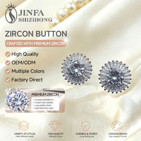 Dekorasi Kustom Elegan untuk Wanita, Kancing Zirkon Kristal Perak Cantik Desain Mewah