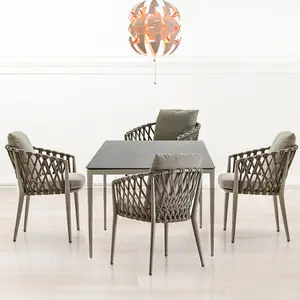 新的园林设计师家具别墅铸铝餐桌集家具户外庭院家具餐桌
