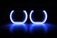 Cache-phare de projecteur LED I7-U 3 pouces 5D Crystal RGB Angel Eye avec décoration de feux de jour et clignotants pour éclairage automobile