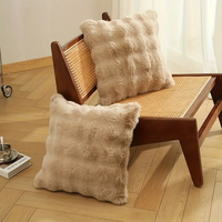 Housse de coussin décorative en peluche bulle de couleur unie, coussin moelleux pour canapé, chambre et décoration intérieure