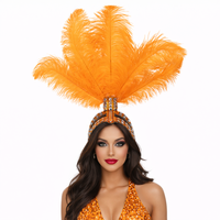Accessoires pour Costumes de Fête et de Festival, Séances Photo et Tournages Commerciaux : Bandeau et Coiffe en Plumes d'Autruche et Paillettes