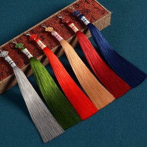 19cm mượt <span class=keywords><strong>Fringe</strong></span> <span class=keywords><strong>bangs</strong></span> hoa tua TRIM Trung Quốc Knot tua dài trang trí may rèm cửa cho nhà dệt phụ kiện - Product Image 2