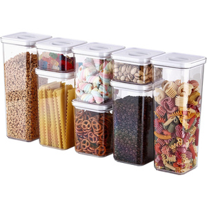 Recipiente Transparente de Plástico para Almacenamiento de Alimentos, Organizador de Snacks, Recipiente para Arroz con Tapa de Bambú y Válvula de Liberación de Aire - Product Image 1