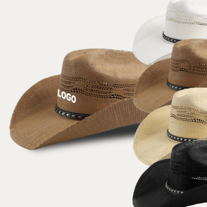 Vente en gros Mexique Chapeau de paille à large bord pour homme et femme, style <span class=keywords><strong>western</strong></span> jazz, sombreros de paja, chapeau de cowboy et de cowgirl pour homme, été - Product Image 6