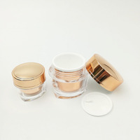 Pot en acrylique rond ODM 15g 50g, pot blanc doré, conteneur vide, pot à crème en plastique, emballage cosmétique, flacon / pot à crème pour le soin du visage