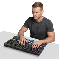 Clavier mécanique filaire USB 100% 104 touches, rétroéclairage LED RVB, ergonomique, ambidextre, pour jeux et bureau, nouveau, plastique, OEM