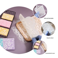 Moule à poudre pour dentelle de gâteau, outil de pâtisserie DIY, tamis à poudre pour bordures, pochoir de gravure ajouré, ustensile en PET, motif floral