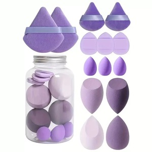 Ensemble de 14 éponges de maquillage multi-formes (boule, triangle), sans latex, pour poudre, anticernes et fond de teint, avec boîte - Product Image 2