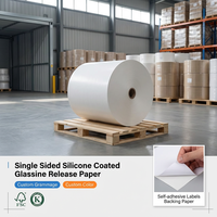 Papier de support en glassine enduit de silicone blanc simple face, grammage personnalisé OEM, pour étiquettes autocollantes