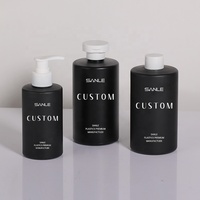 Logo personnalisé marque privée flacon de shampoing en plastique HDPE 200ml 350ml mat doux au toucher vert rose noir pour les soins de la peau bouteille de douche