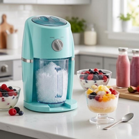 Machine à glace pilée électrique portable, 2 niveaux de texture réglables, détachable, facile à nettoyer, pour granités, cônes de neige, margaritas, usage extérieur et domestique