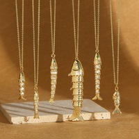 LUOYUNE 2026 Colgante de Pez en Oferta, Chapado en Oro de 18K, Articulado en 3D, de Latón, con Circonita Cúbica, Joyería DIY, Moderno, Unisex