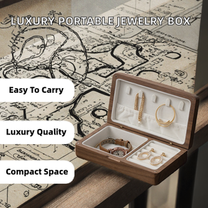 YDF - Joyero Portátil de Madera de Alta Gama, Capacidad de 0-1L, para Collares, Pendientes y Anillos, Personalizable, Exquisito, Pequeño, para Guardar y Transportar - Product Image 2