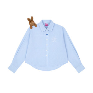 Camisa Corta con Estampado de Conejo Pastel, Linda Camiseta Casual de Verano con Botones y Manga Corta para Mujer - Product Image 1