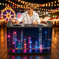 Poste de DJ portable avec façade, support de table, écran LED vidéo et écran d'affichage – Stock disponible