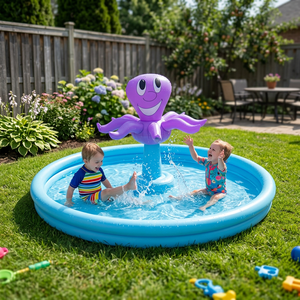 Jouet de piscine gonflable écologique en PVC plus épais, design en forme de pieuvre, tapis aquatique / piscine à jets d'eau - Product Image 5