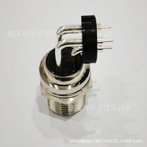 Conector de Aviación GX16 con Pin Curvo, Aleación de Zinc, Niquelado, Contacto de Cobre Plateado para PCBs - Product Image 4