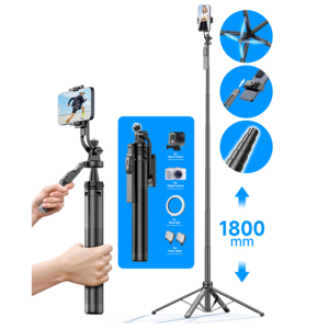 2024 April Neues Produkt C18 Stabiler Quadrapod Ausgeglichenes und stabiles Schießen 1800mm stabiler Quadrapod Selfie <span class=keywords><strong>Stick</strong></span> aus Aluminium legierung - Product Image 1
